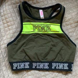 PINK High neck halter sports bra